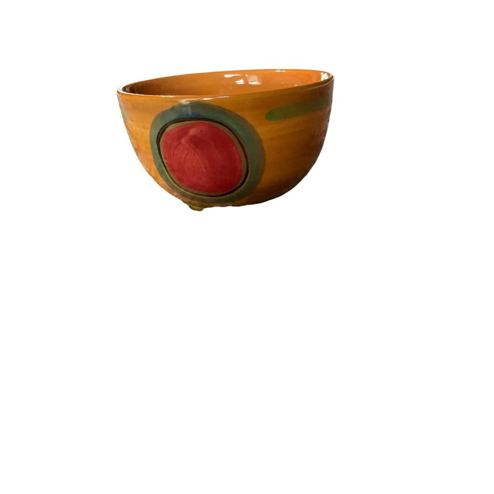 Gail Pittman 5 3/4" diameter Bowl Copper, Rust, Greens 3 3/4" Tall Signed 2001 M